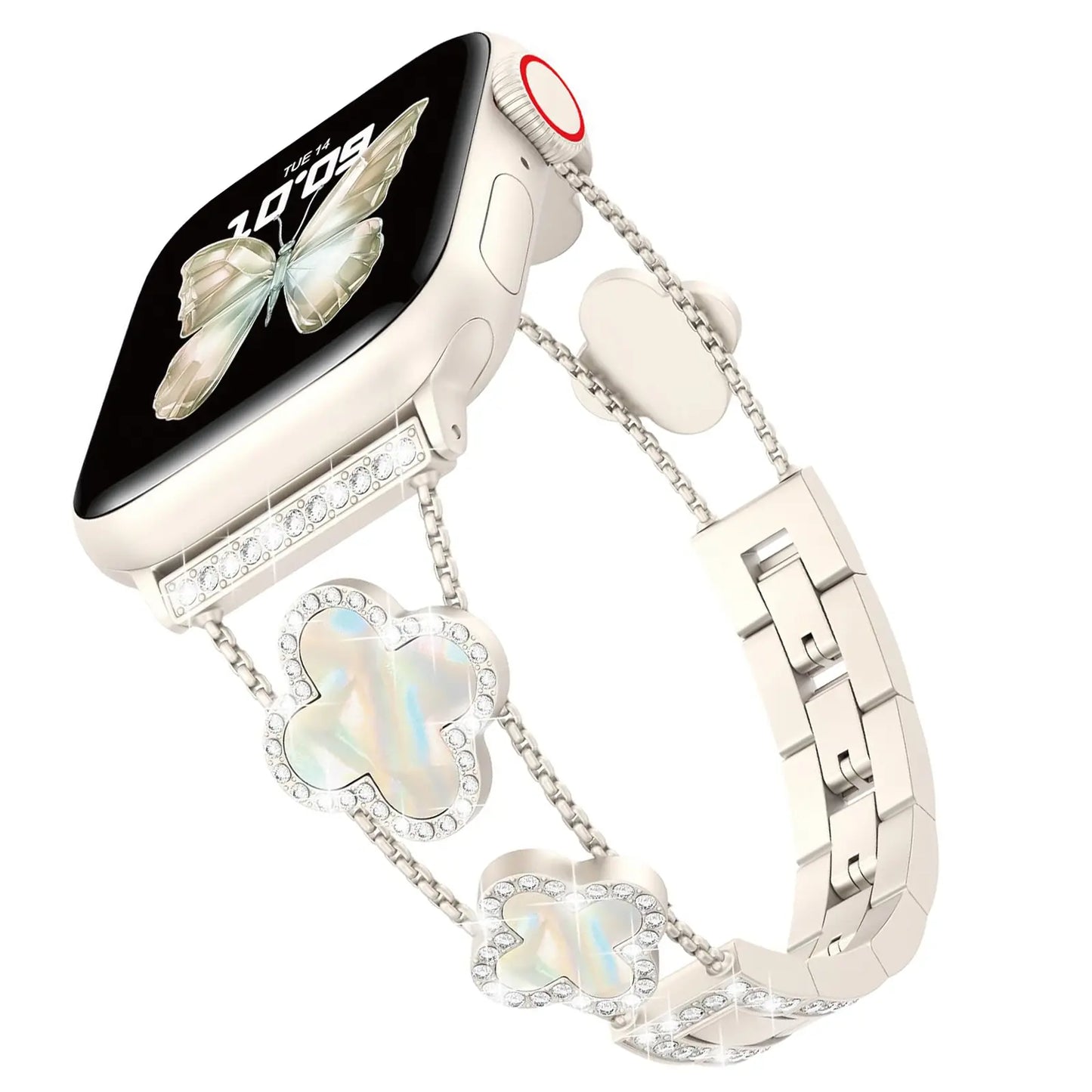 Casing Bee Blossom Radiance Stainless Steel Watch Band for Smart Watch, Bracelet Wristband Compatible with Smart Watch Series Wearable Luxury