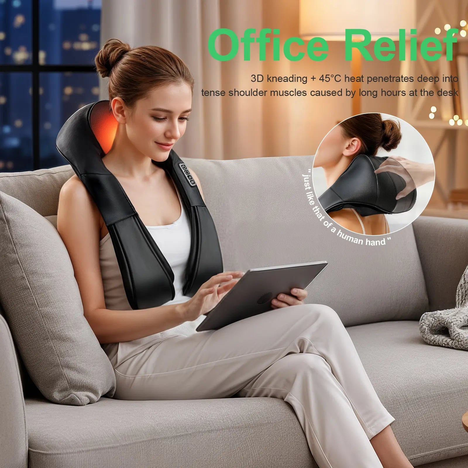 Shiatsu Back and Neck Massager, Back Massager Deep Tissue Kneading Neck and Shoulder Massage with Heat, Electric Massage Pillow Mother Day Gift Ideas