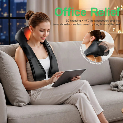 Shiatsu Back and Neck Massager, Back Massager Deep Tissue Kneading Neck and Shoulder Massage with Heat, Electric Massage Pillow Mother Day Gift Ideas