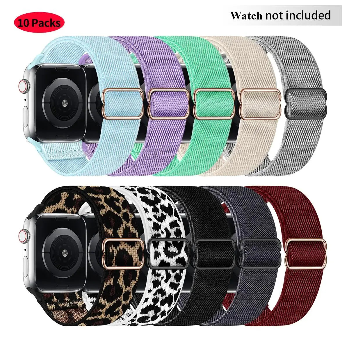 Nylon Smart Watch Strap (Only Band), Adjustable Elastic Breathable Watch Band, Stylish Smart Watch Replacement Watchband Suitable for Apple Watch, Smartwatch Strap, Smart Watch Accessories