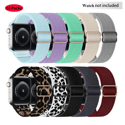 Nylon Smart Watch Strap (Only Band), Adjustable Elastic Breathable Watch Band, Stylish Smart Watch Replacement Watchband Suitable for Apple Watch, Smartwatch Strap, Smart Watch Accessories