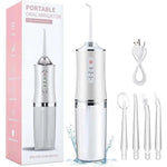 Cordless Water Flosser - Rechargeable Oral Irrigator Cleanser, 4 Nozzles, 80-120PSI Pressure, 45-Day Battery Life, IPX7 Waterproof, 300ML Tank, Teeth Cleaner, Dental Floss Alternative, On-The-Go Use, Ideal Outdoor Gift, Cordless Water Flossers