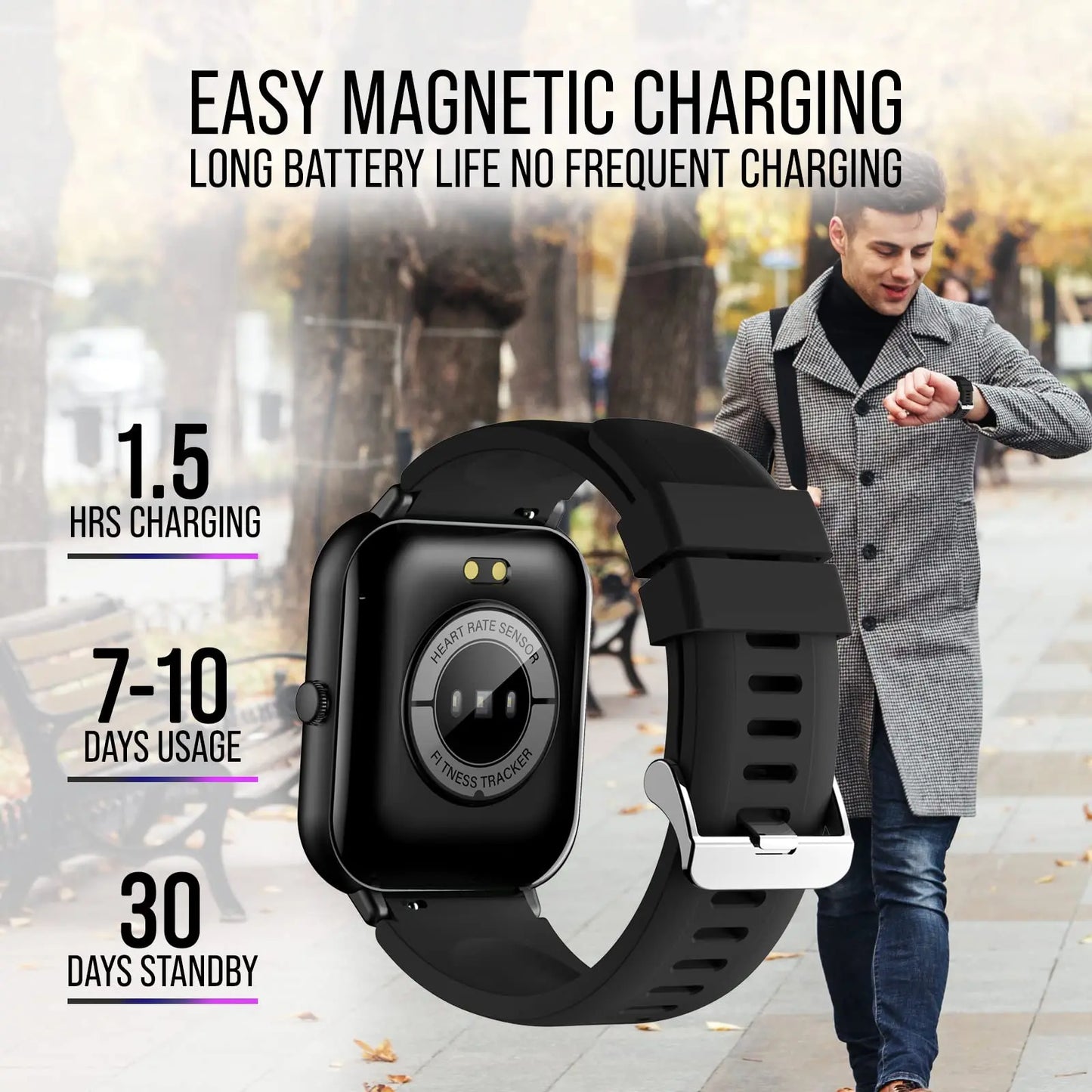 Fashion Touch Screen Smart Watch,Men Women Sports Watch 1.83 Inch with Answer Make Calls Message Reminder Game Bluetooth Music Calculator Stopwatch for Android Ios Wearable IP68 Waterproof Gift for Father Son