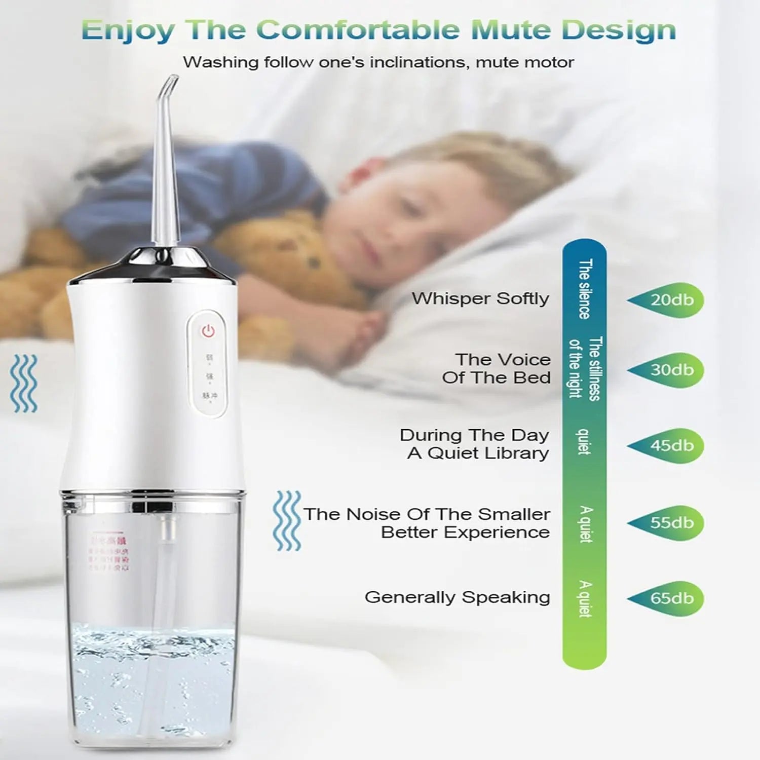 Cordless Water Flosser - Rechargeable Oral Irrigator Cleanser, 4 Nozzles, 80-120PSI Pressure, 45-Day Battery Life, IPX7 Waterproof, 300ML Tank, Teeth Cleaner, Dental Floss Alternative, On-The-Go Use, Ideal Outdoor Gift, Cordless Water Flossers