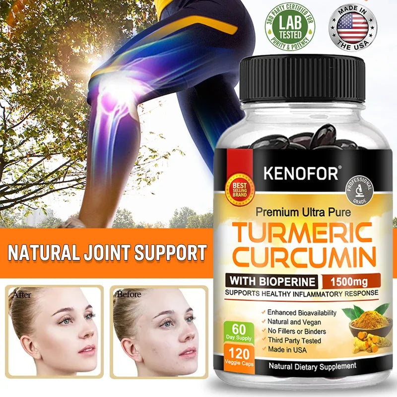 Curcumin Antioxidant - Helps Reduce Post-Exercise Inflammation and Supports Joint Health, Non-Gmo, Gluten-Free