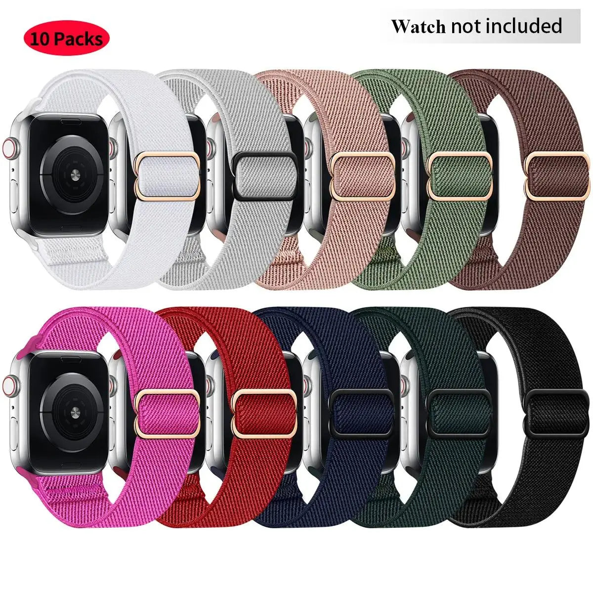 Nylon Smart Watch Strap (Only Band), Adjustable Elastic Breathable Watch Band, Stylish Smart Watch Replacement Watchband Suitable for Apple Watch, Smartwatch Strap, Smart Watch Accessories