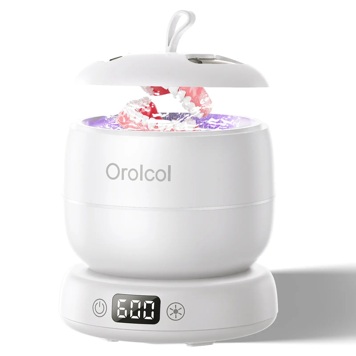 Ultrasonic UV Dentures Cleaner , 42 Khz Ultrasonic Retainers Cleaner Cleaning with 3 Time Modes & UV-C Light, Portable Dental Cleaner for Oral Care Appliances