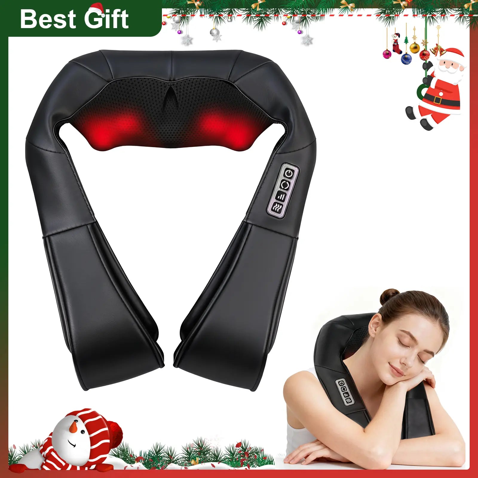 Shiatsu Back and Neck Massager, Back Massager Deep Tissue Kneading Neck and Shoulder Massage with Heat, Electric Massage Pillow Mother Day Gift Ideas
