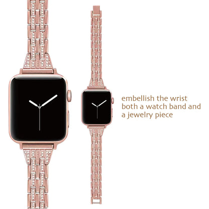 Casing Bee Diana Diamond Stainless Steel Watch Band for Smart Watch, Bracelet Wristband Compatible with Smart Watch Series Wearable Luxury