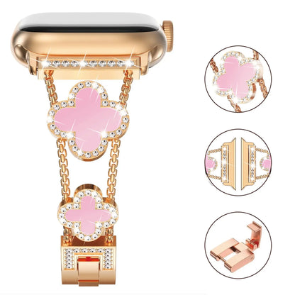 Casing Bee Blossom Radiance Stainless Steel Watch Band for Smart Watch, Bracelet Wristband Compatible with Smart Watch Series Wearable Luxury