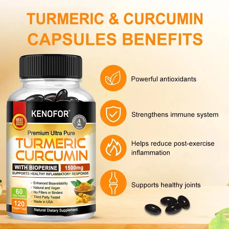 Curcumin Antioxidant - Helps Reduce Post-Exercise Inflammation and Supports Joint Health, Non-Gmo, Gluten-Free