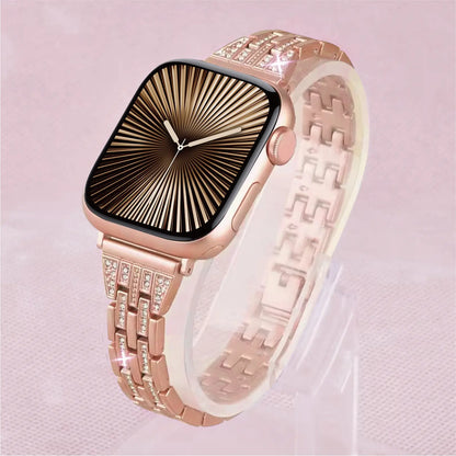 Casing Bee Diana Diamond Stainless Steel Watch Band for Smart Watch, Bracelet Wristband Compatible with Smart Watch Series Wearable Luxury
