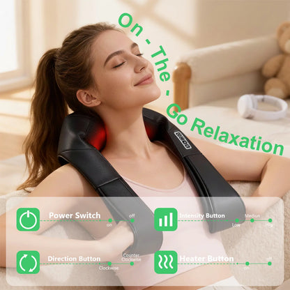 Shiatsu Back and Neck Massager, Back Massager Deep Tissue Kneading Neck and Shoulder Massage with Heat, Electric Massage Pillow Mother Day Gift Ideas