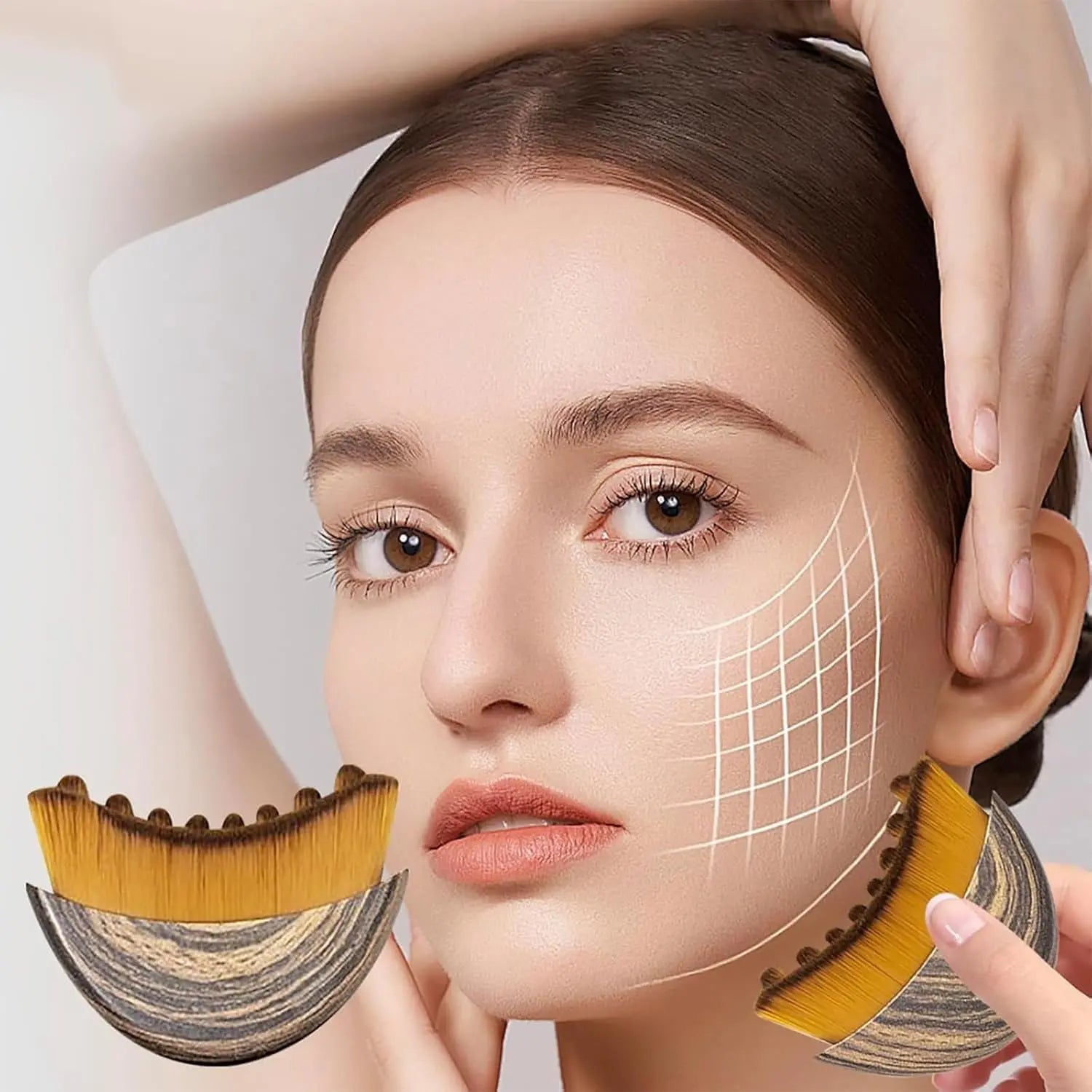 Lymphatic Contour Face Brush, Lymphatic Drainage Massager for Face, Ergonomically Designed to Fit the Skin Precisely (1PCS)