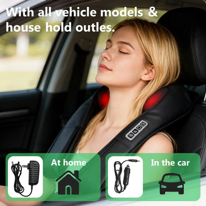 Shiatsu Back and Neck Massager, Back Massager Deep Tissue Kneading Neck and Shoulder Massage with Heat, Electric Massage Pillow Mother Day Gift Ideas