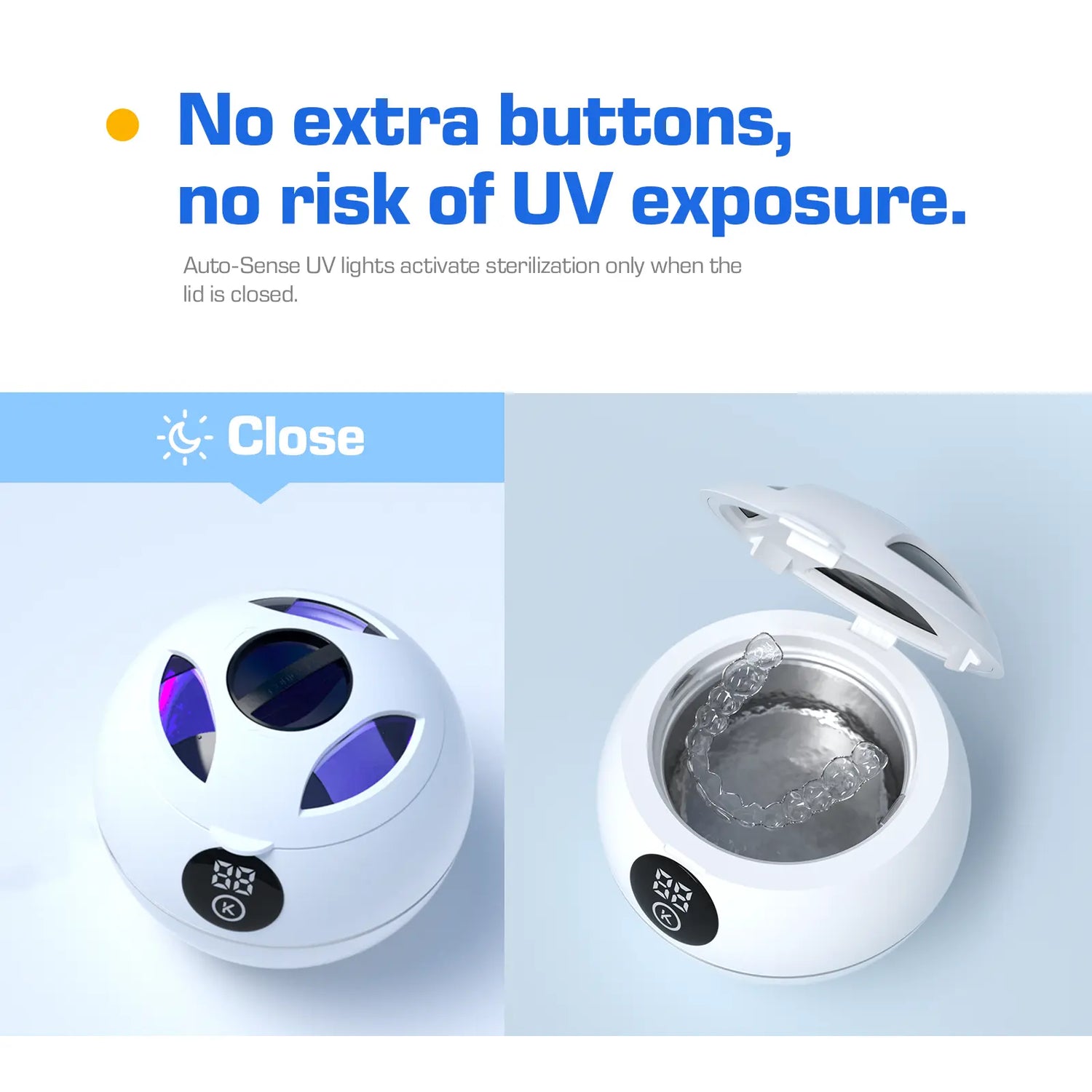 Kingwell Ultrasonic Denture Cleaner - Oral Cleansing Product for Denture Care