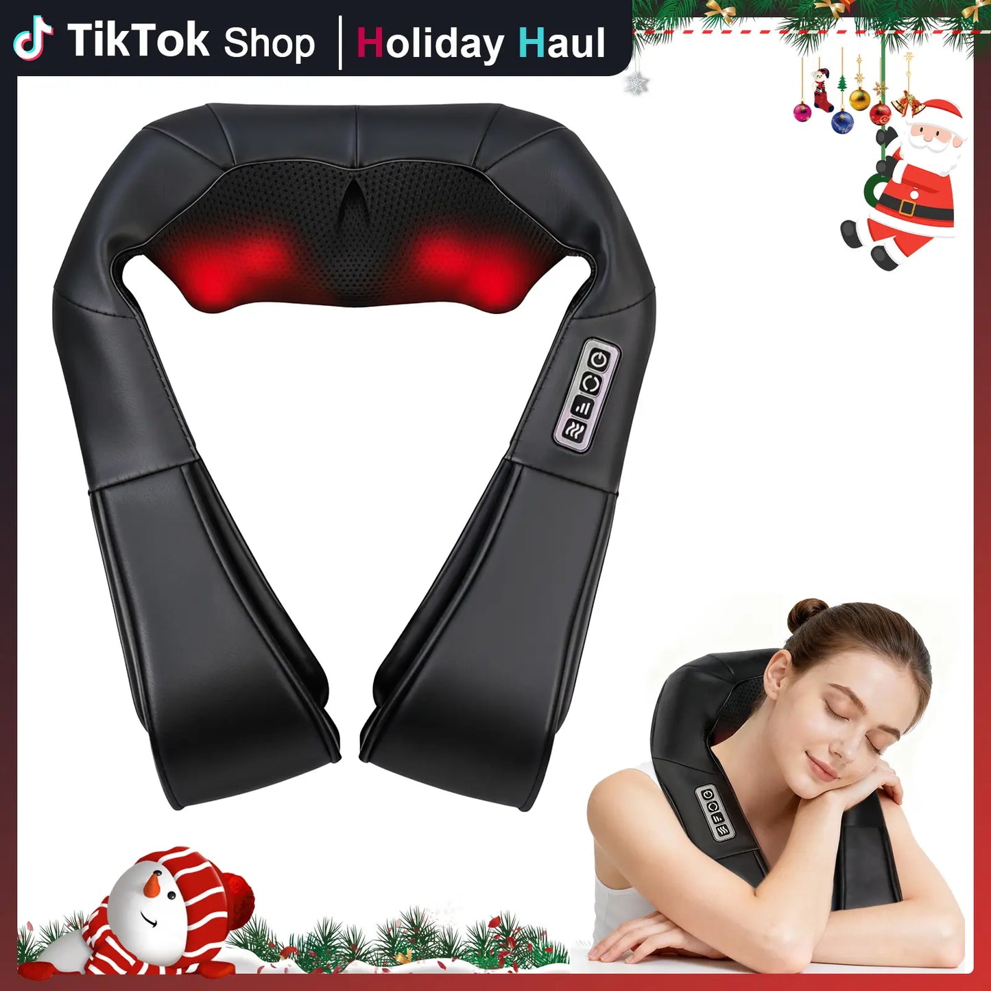 Shiatsu Back and Neck Massager, Back Massager Deep Tissue Kneading Neck and Shoulder Massage with Heat, Electric Massage Pillow Mother Day Gift Ideas