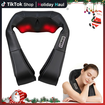 Shiatsu Back and Neck Massager, Back Massager Deep Tissue Kneading Neck and Shoulder Massage with Heat, Electric Massage Pillow Mother Day Gift Ideas