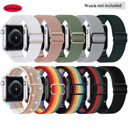 Nylon Smart Watch Strap (Only Band), Adjustable Elastic Breathable Watch Band, Stylish Smart Watch Replacement Watchband Suitable for Apple Watch, Smartwatch Strap, Smart Watch Accessories