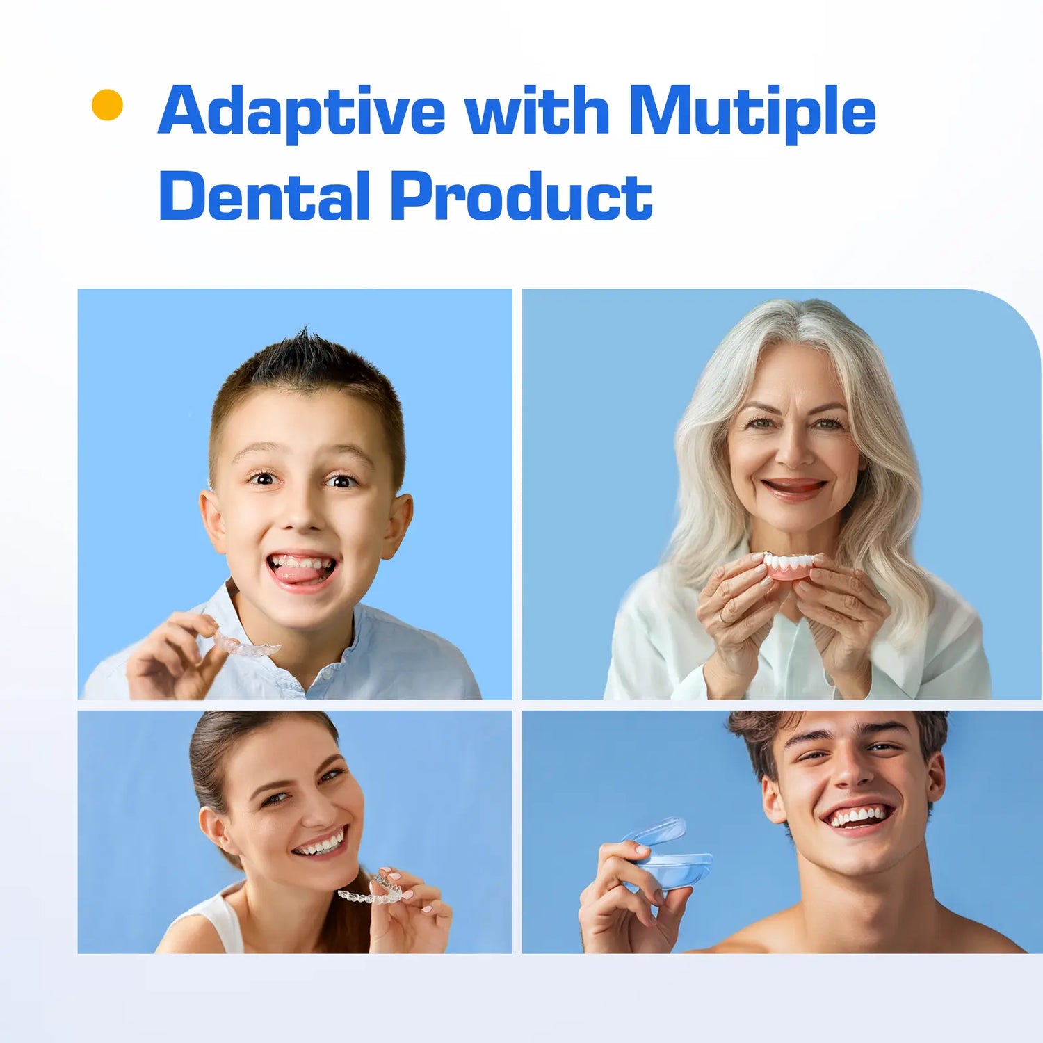 Kingwell Ultrasonic Denture Cleaner - Oral Cleansing Product for Denture Care