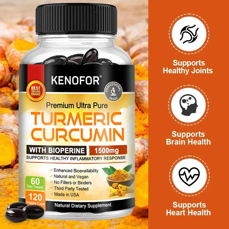 Curcumin Antioxidant - Helps Reduce Post-Exercise Inflammation and Supports Joint Health, Non-Gmo, Gluten-Free