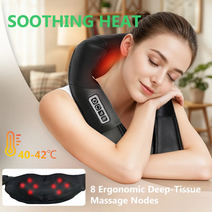 Shiatsu Back and Neck Massager, Back Massager Deep Tissue Kneading Neck and Shoulder Massage with Heat, Electric Massage Pillow Mother Day Gift Ideas