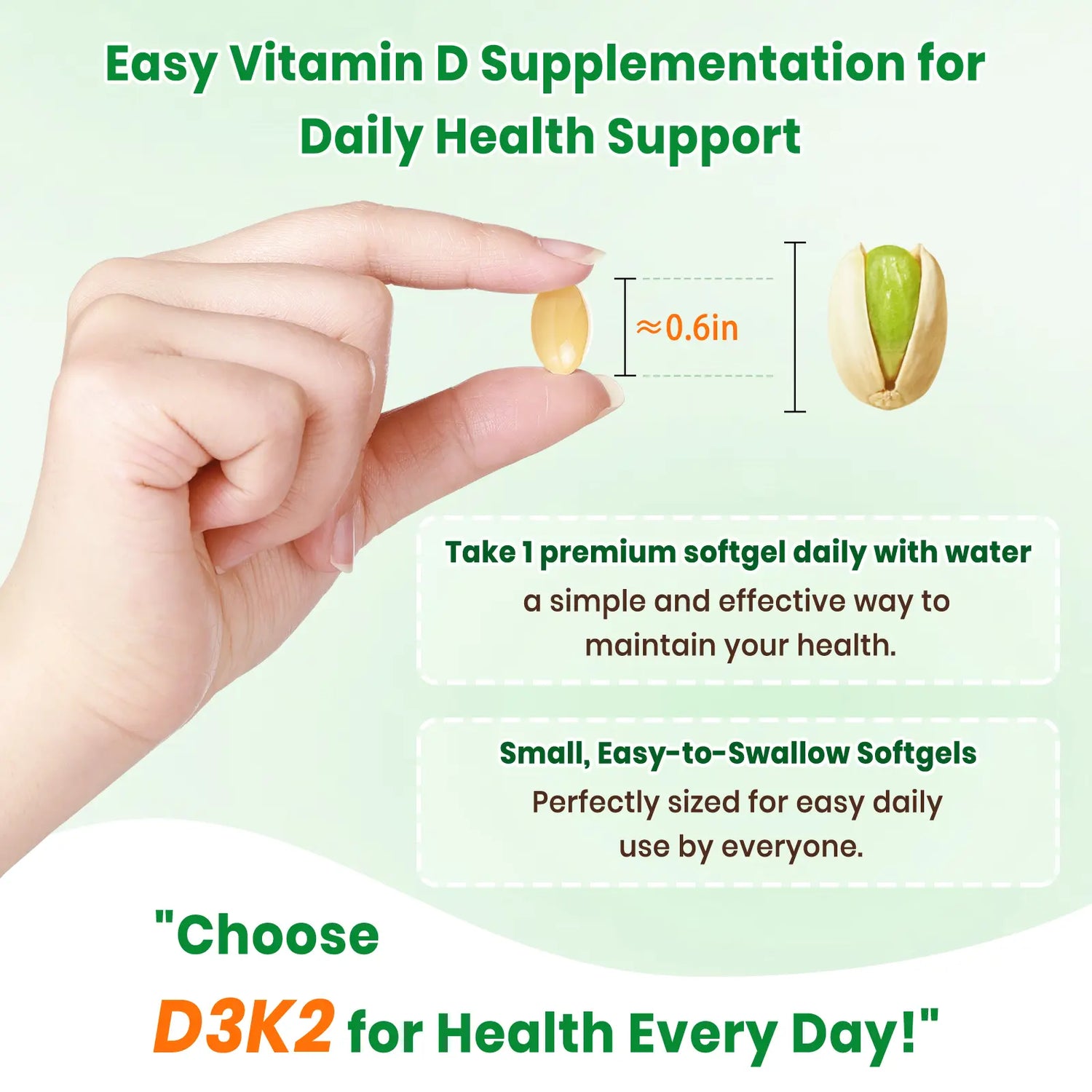 VEV Vitamin D3 K2, 2 in 1 Vitamins Supplement D & K, 10000 IU, 300 Virgin Coconut Oil Softgels, Dietary Healthcare Daily Health Bundle