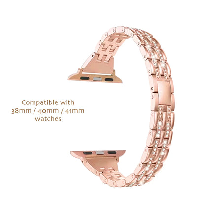 Casing Bee Diana Diamond Stainless Steel Watch Band for Smart Watch, Bracelet Wristband Compatible with Smart Watch Series Wearable Luxury