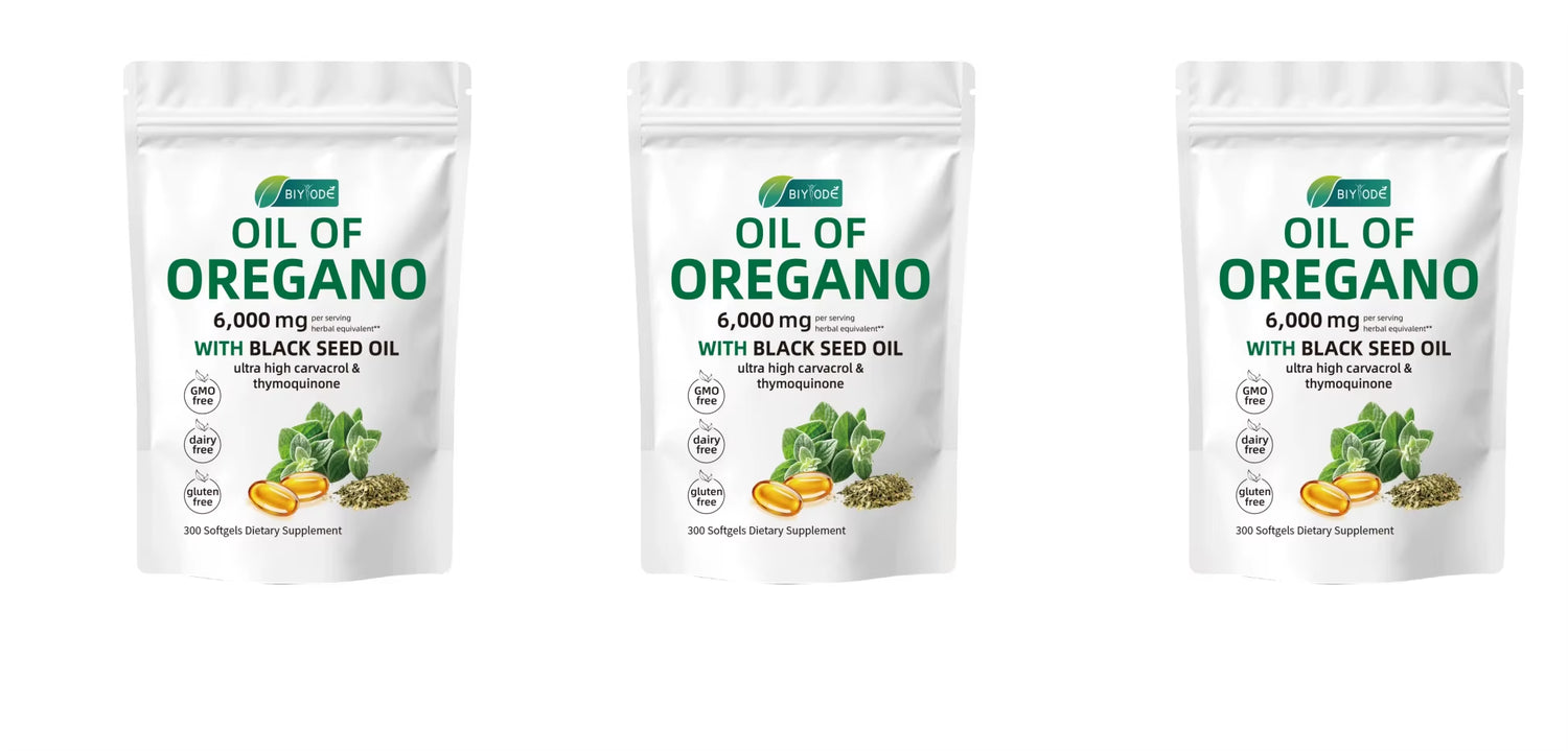 Oil of Oregano 300 Softgels 6000Mg per Serving with Black Seed Oil - Natural Antioxidants for Fitness Nutritional Support