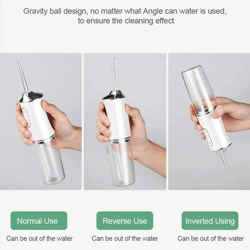 Cordless Water Flosser - Rechargeable Oral Irrigator Cleanser, 4 Nozzles, 80-120PSI Pressure, 45-Day Battery Life, IPX7 Waterproof, 300ML Tank, Teeth Cleaner, Dental Floss Alternative, On-The-Go Use, Ideal Outdoor Gift, Cordless Water Flossers