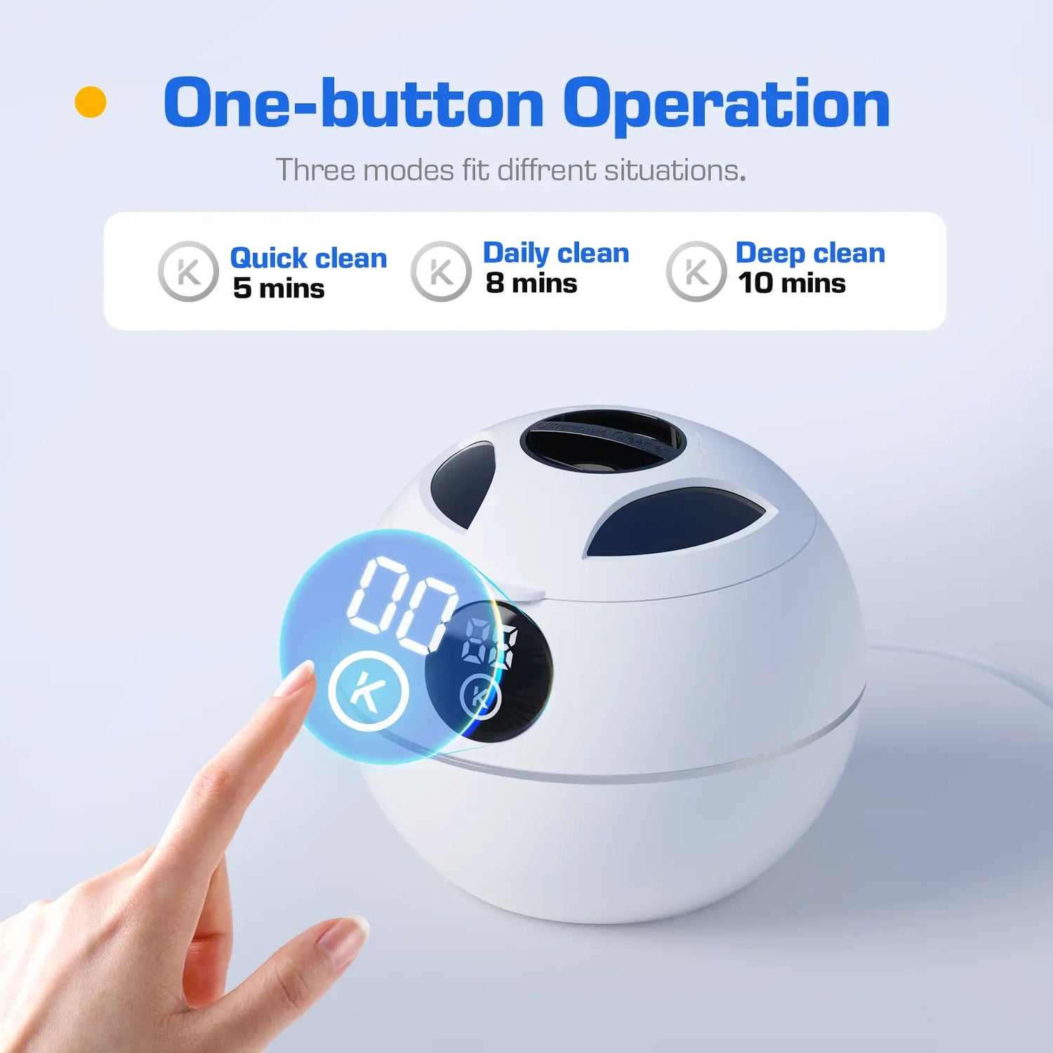 Kingwell Ultrasonic Denture Cleaner - Oral Cleansing Product for Denture Care